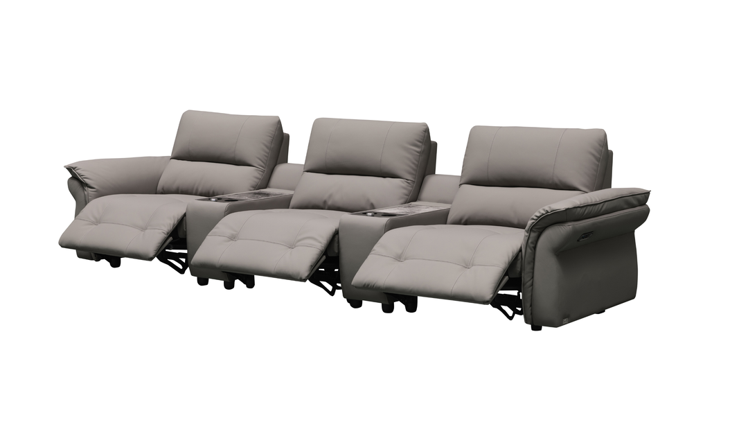Klaussner Montello DOUBLE POWER RECLINING SOFA WITH 2 CONSOLES-jennifer Furniture
