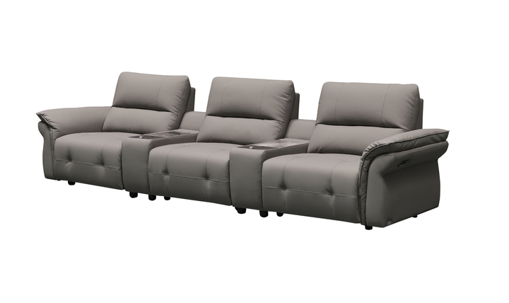 Klaussner Montello DOUBLE POWER RECLINING SOFA WITH 2 CONSOLES-jennifer Furniture