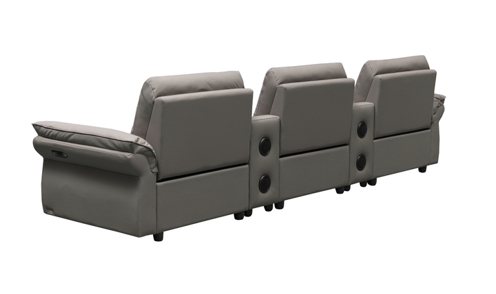 Klaussner Montello DOUBLE POWER RECLINING SOFA WITH 2 CONSOLES-jennifer Furniture