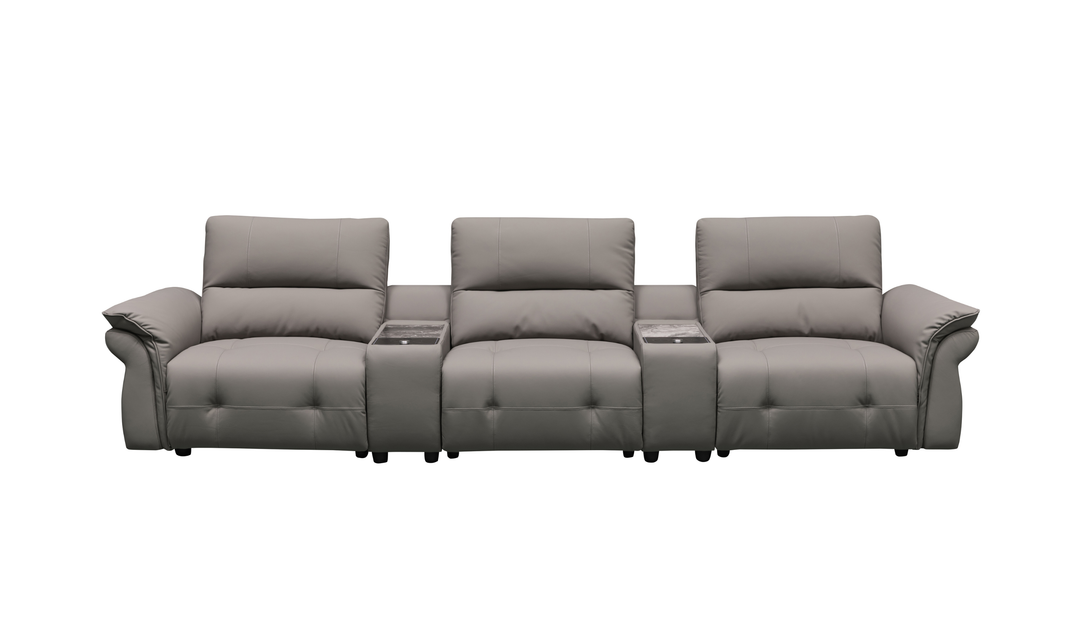 Klaussner Montello DOUBLE POWER RECLINING SOFA WITH 2 CONSOLES-jennifer Furniture