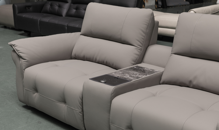 Klaussner Montello DOUBLE POWER RECLINING SOFA WITH 2 CONSOLES-jennifer Furniture