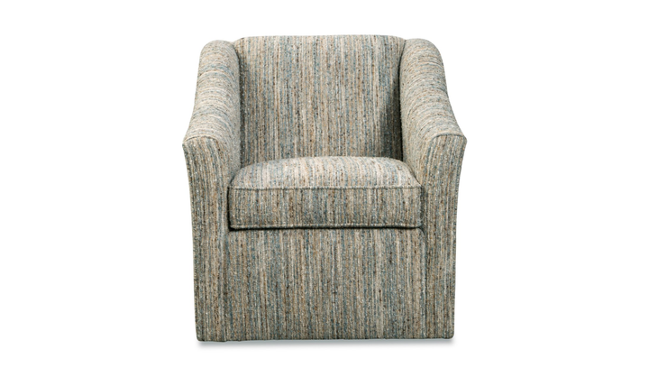 Klaussner Norwood Fabric Swivel Accent Chair with Flared Arms - Jennifer Furniture