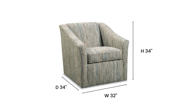 Klaussner Norwood Fabric Swivel Accent Chair with Flared Arms - Jennifer Furniture