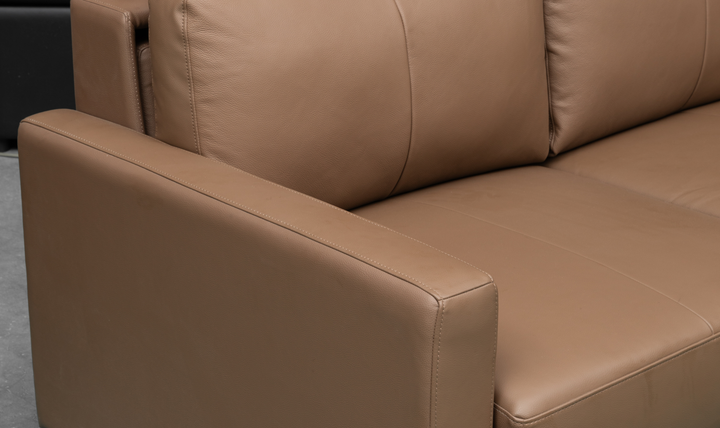 Klaussner Cuddle Queen Leather Sleeper Sofa With Cloud Fold Function