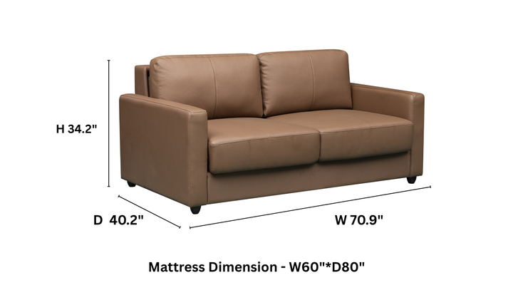 Klaussner Cuddle Queen Leather Sleeper Sofa With Cloud Fold Function