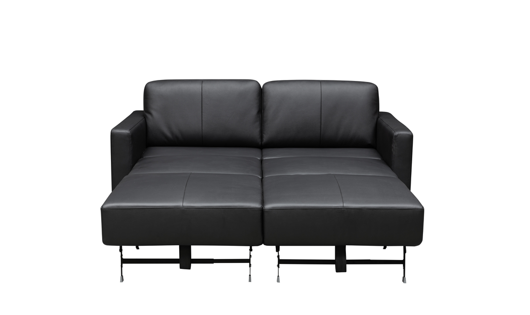 Klaussner Cuddle Queen Leather Sleeper Sofa With Cloud Fold Function