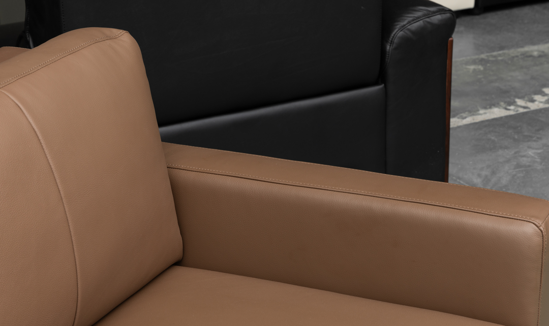 Klaussner Cuddle Queen Leather Sleeper Sofa With Cloud Fold Function