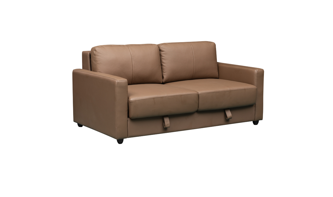 Klaussner Cuddle Queen Leather Sleeper Sofa With Cloud Fold Function