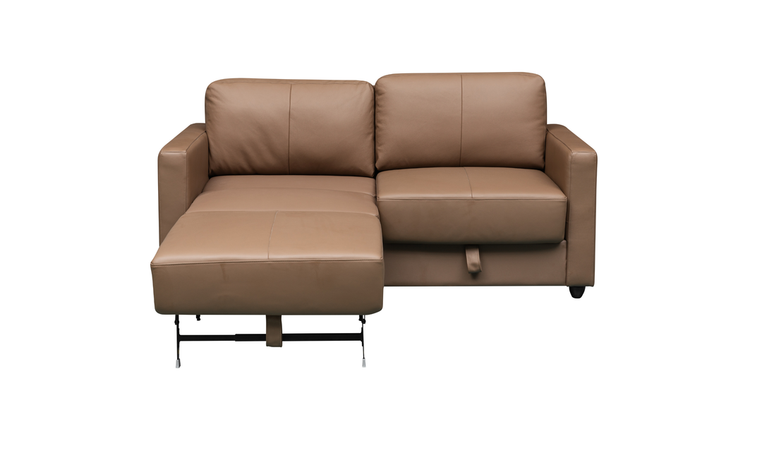 Klaussner Cuddle Queen Leather Sleeper Sofa With Cloud Fold Function