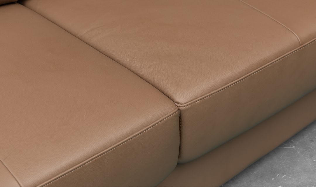Klaussner Cuddle Queen Leather Sleeper Sofa With Cloud Fold Function