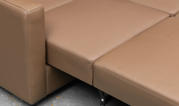 Klaussner Cuddle Queen Leather Sleeper Sofa With Cloud Fold Function