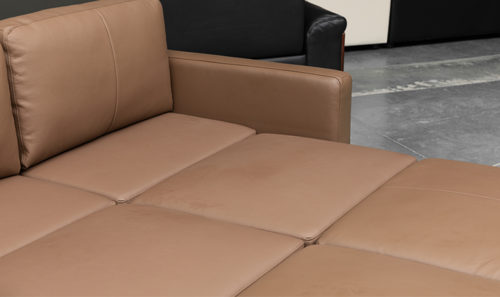 Klaussner Cuddle Queen Leather Sleeper Sofa With Cloud Fold Function