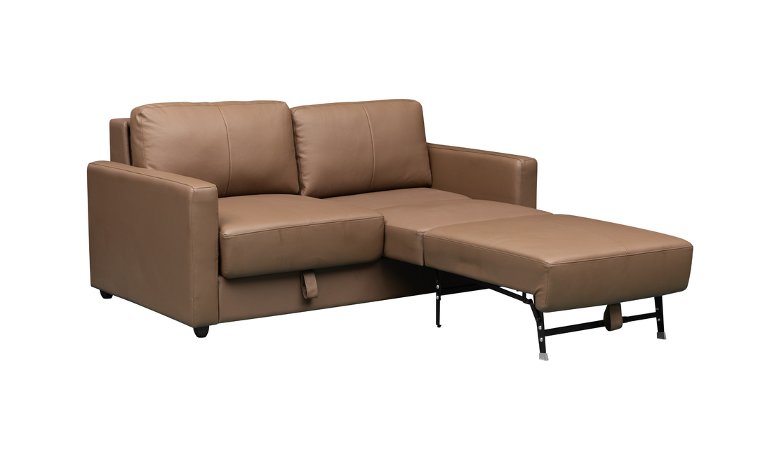 Klaussner Cuddle Queen Leather Sleeper Sofa With Cloud Fold Function