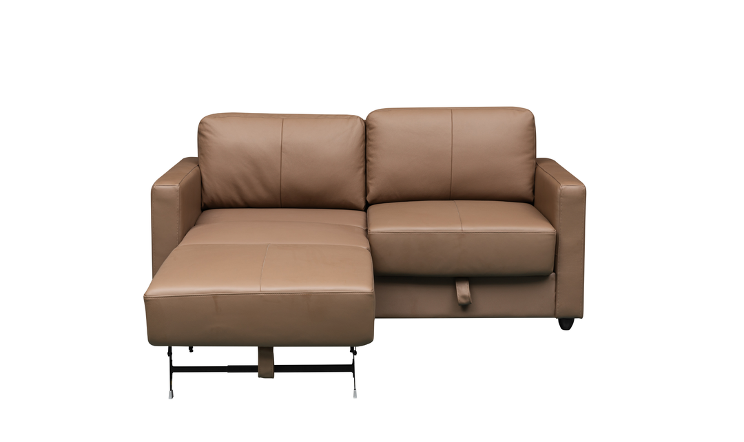 Klaussner Cuddle Queen Leather Sleeper Sofa With Cloud Fold Function