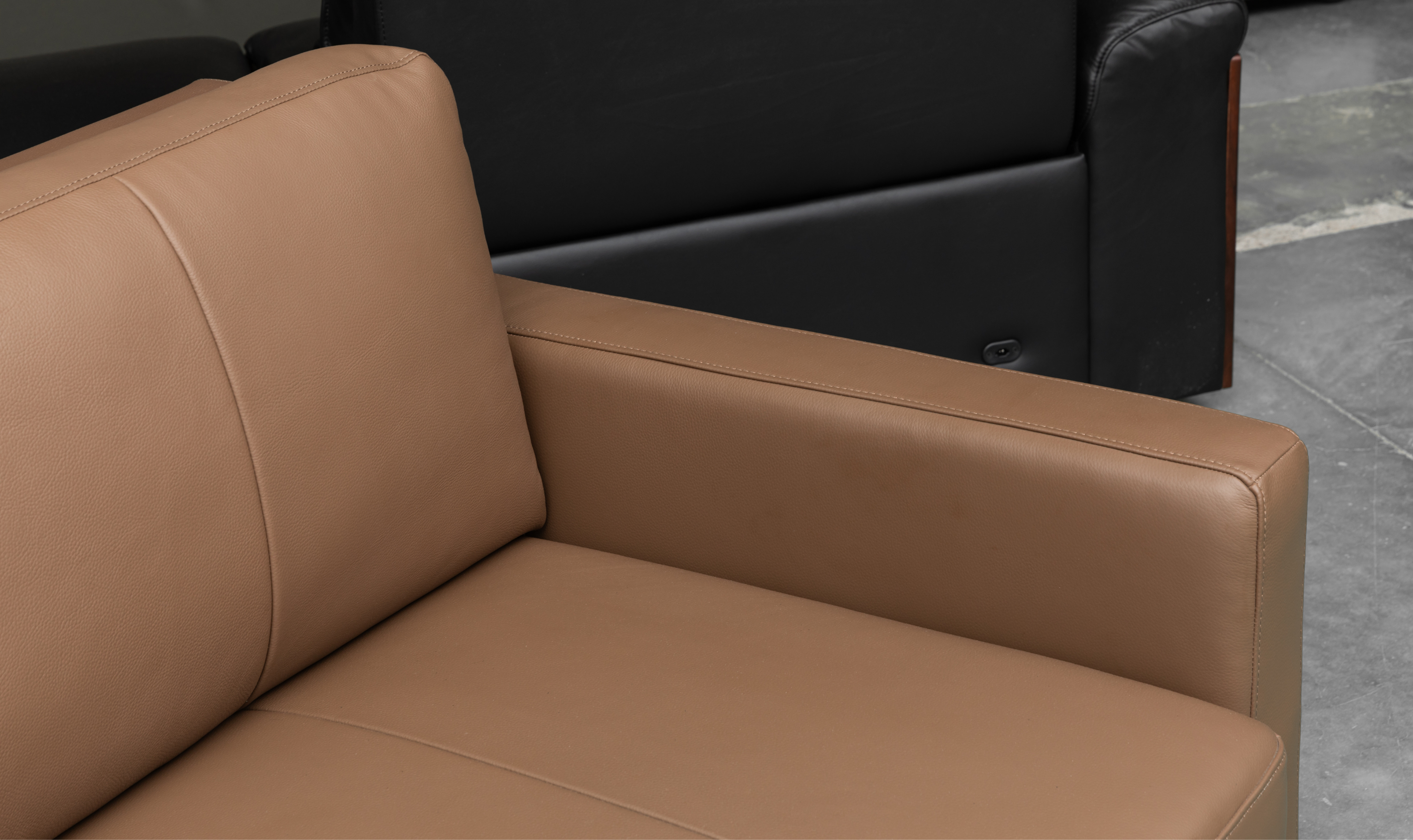 Klaussner Cuddle Queen Leather Sleeper Sofa With Cloud Fold Function