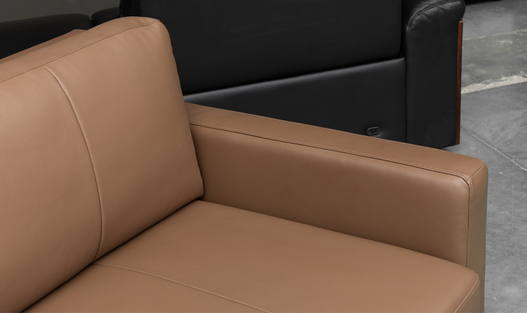 Klaussner Cuddle Queen Leather Sleeper Sofa With Cloud Fold Function