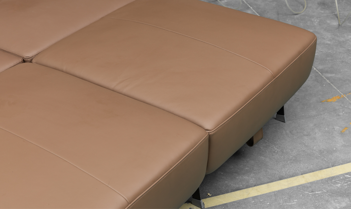 Klaussner Cuddle Queen Leather Sleeper Sofa With Cloud Fold Function