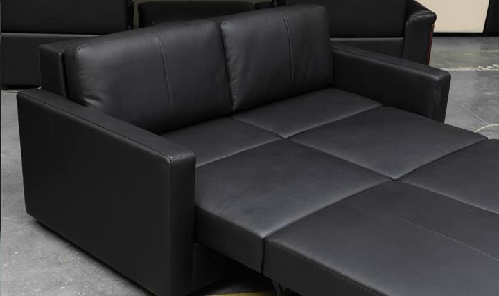 Klaussner Cuddle Queen Leather Sleeper Sofa With Cloud Fold Function