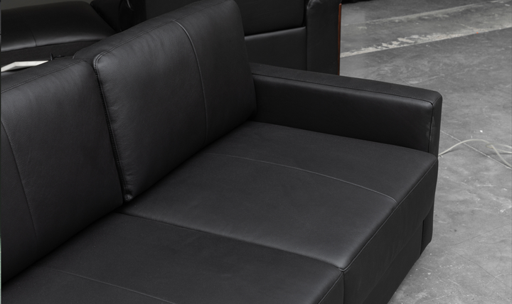 Klaussner Cuddle Queen Leather Sleeper Sofa With Cloud Fold Function