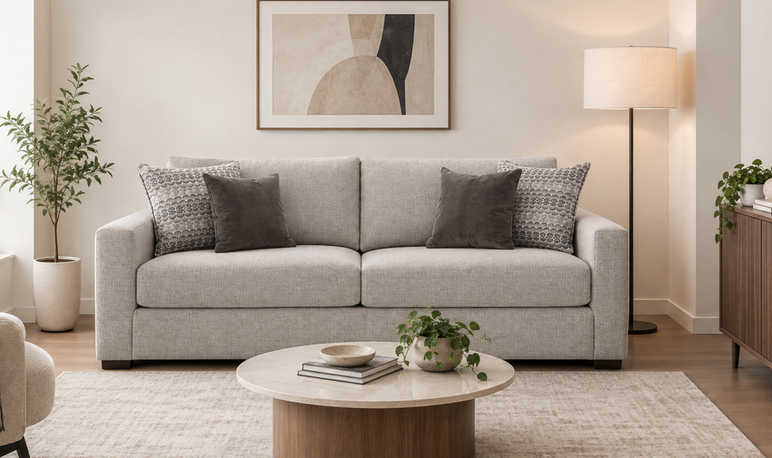 Klaussner Novato Fabric Sofa with Track Arms-Jennifer Furniture