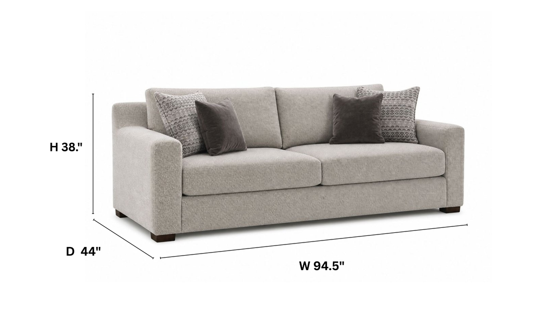 Klaussner Novato Fabric Sofa with Track Arms