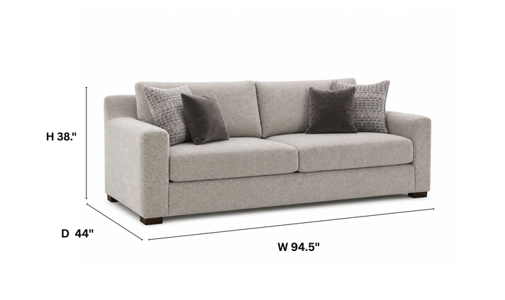 Klaussner Novato Fabric Sofa with Track Arms