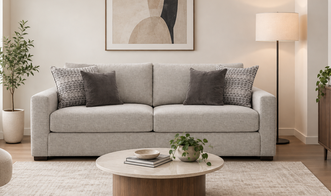Klaussner Novato Fabric Sofa with Track Arms
