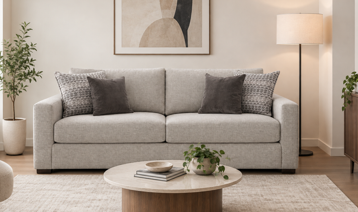 Klaussner Novato Fabric Sofa with Track Arms
