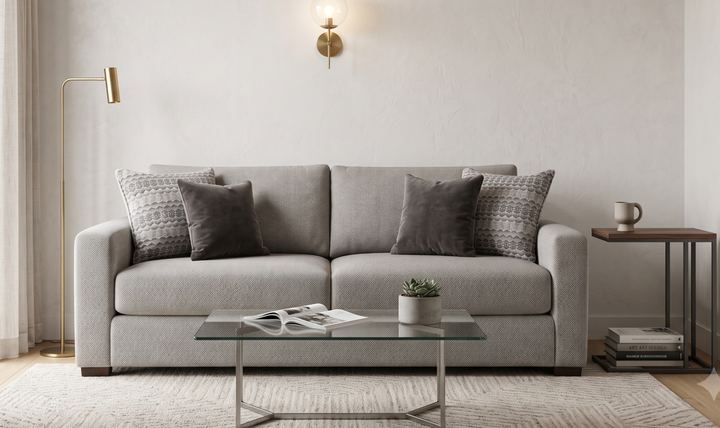 Klaussner Novato Fabric Sofa with Track Arms-Jennifer Furniture
