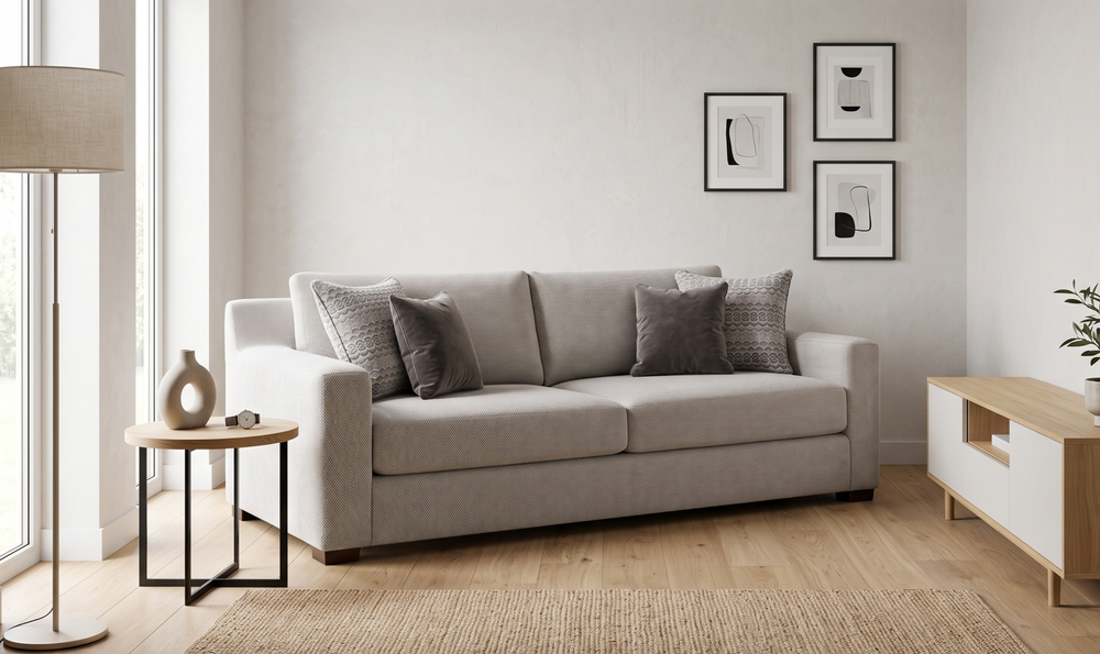 Klaussner Novato Fabric Sofa with Track Arms-Jennifer Furniture