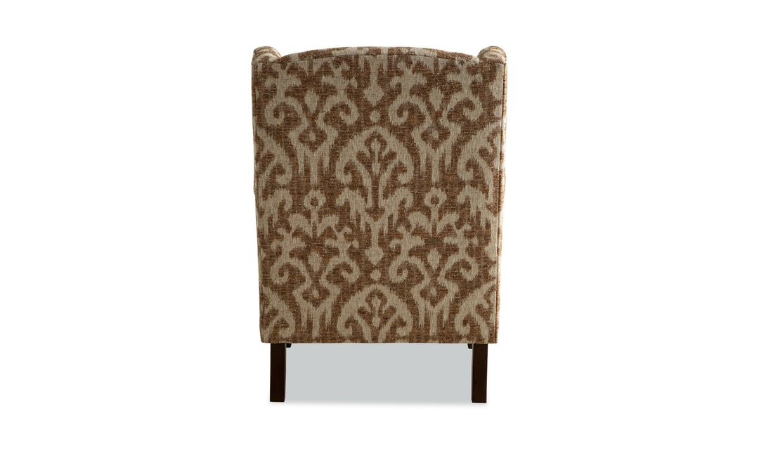 Klaussner Oakmont Living Fabric Accent Chair with Wingback Design & Turned Wood Legs - Jennifer Furniture