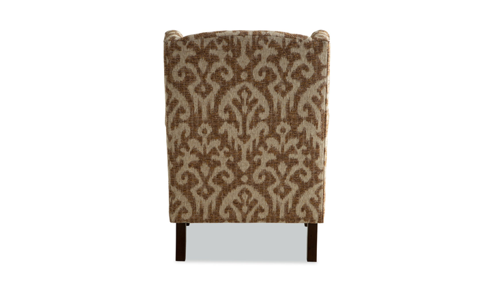 Klaussner Oakmont Living Fabric Accent Chair with Wingback Design & Turned Wood Legs - Jennifer Furniture