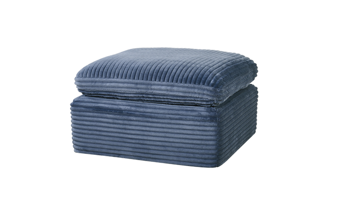 Klaussner Pacis 3-Seater Fabric Dark Blue Sofa with Ottoman