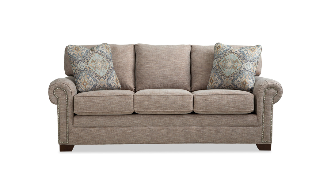 Klaussner Artisan Collection - Fabric Roll Arm Nailhead