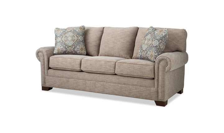 Klaussner Artisan Collection - Fabric Roll Arm Nailhead