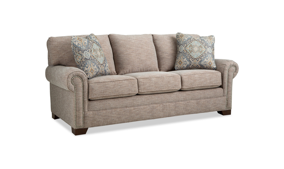 Klaussner Artisan Collection - Fabric Roll Arm Nailhead