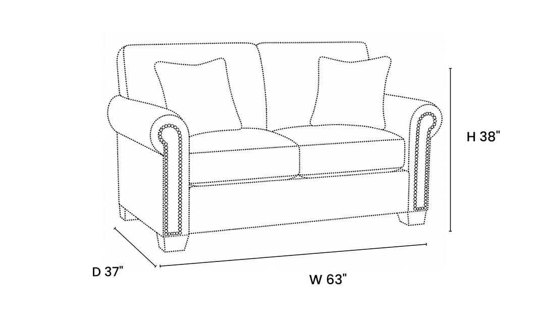 Klaussner Artisan Fabric Roll Arm Living Room Set with Nailhead Trim