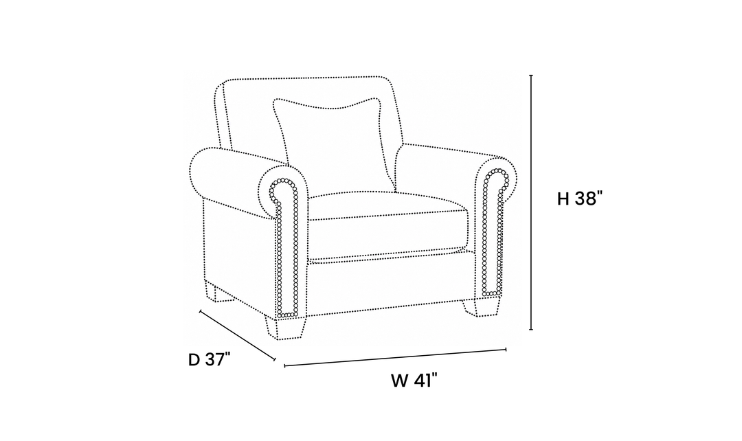 Klaussner Artisan Fabric Roll Arm Living Room Set with Nailhead Trim