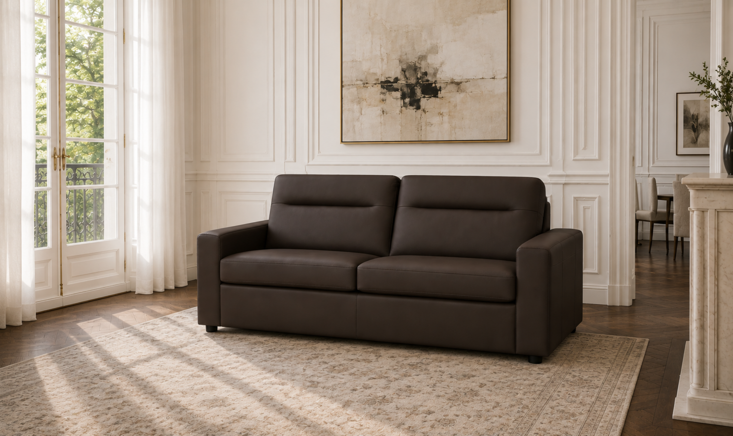 Klaussner Placido Queen Leather Sleeper Sofa