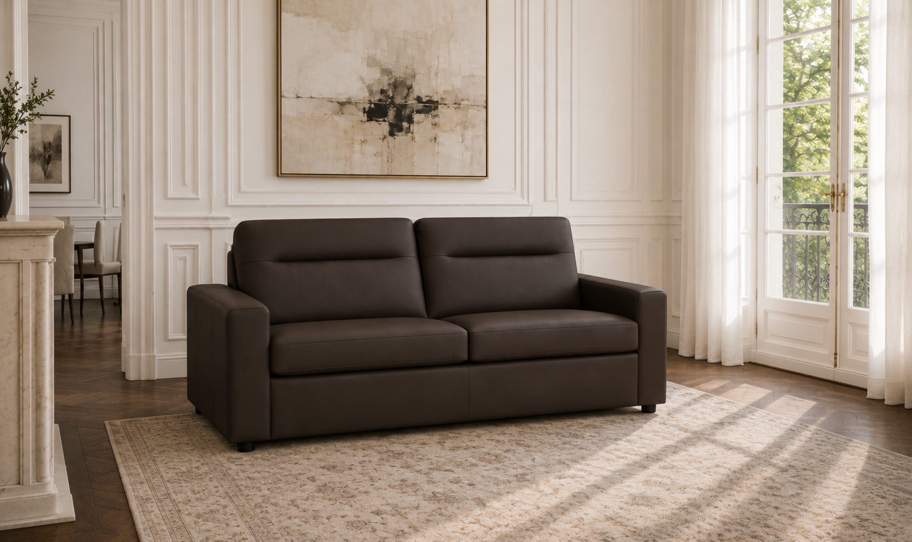 Klaussner Placido Queen Leather Sleeper Sofa