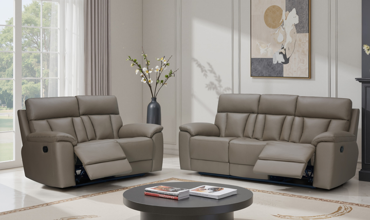 Klaussner Raffinato Manual Reclining Leather Loveseat - Jennifer Furniture