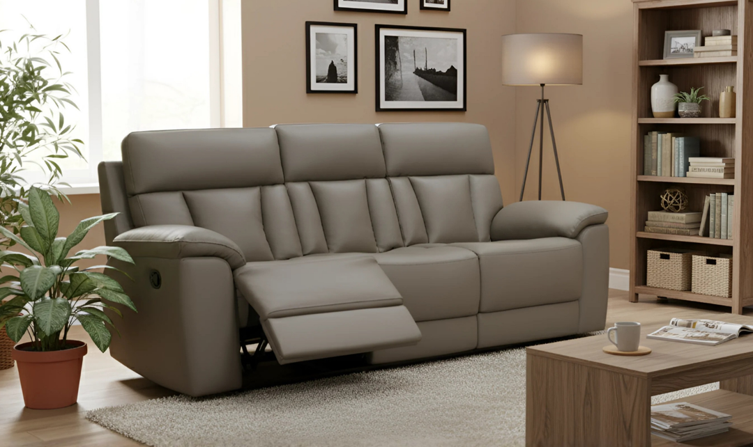 Klaussner Raffinato Manual Reclining Leather Sofa-Jennifer