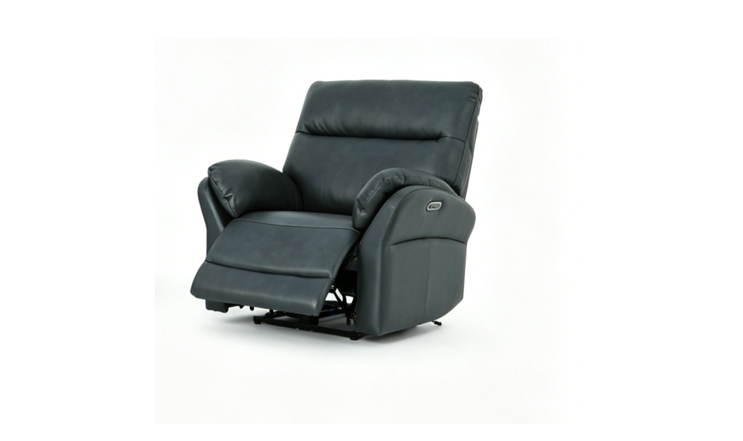 Klaussner Ravello Leather Reclining Chair with USB Port-Jennifer Furniture