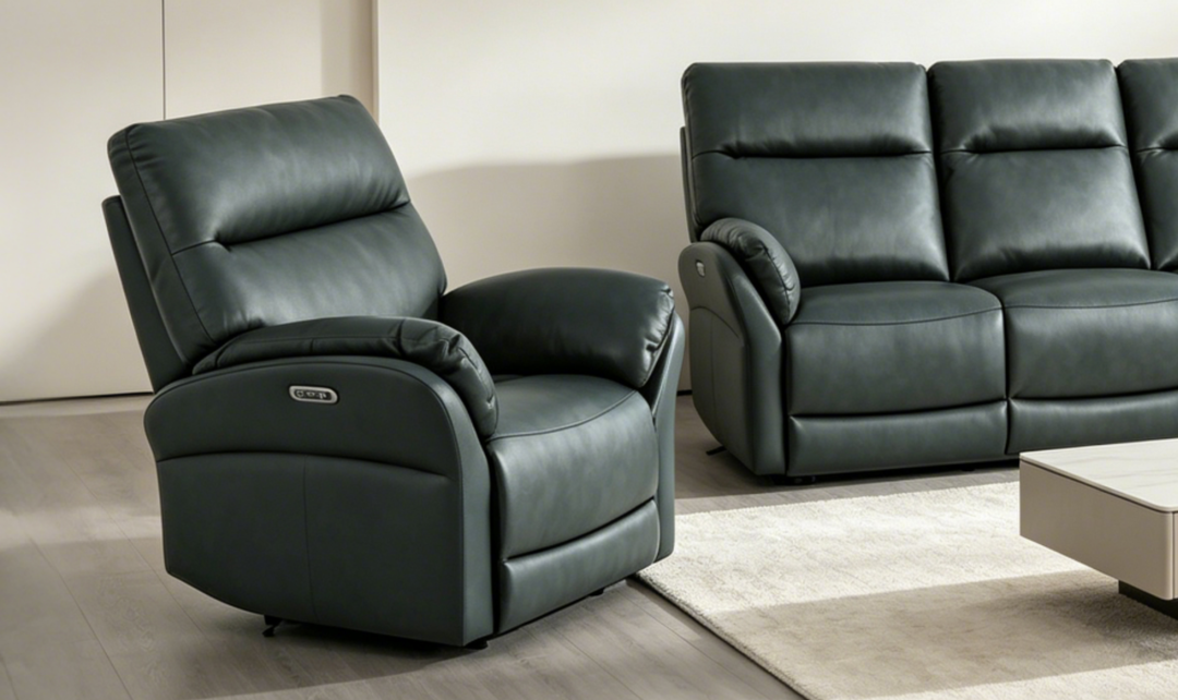 Klaussner Ravello Leather Reclining Chair with USB Port-Jennifer Furniture