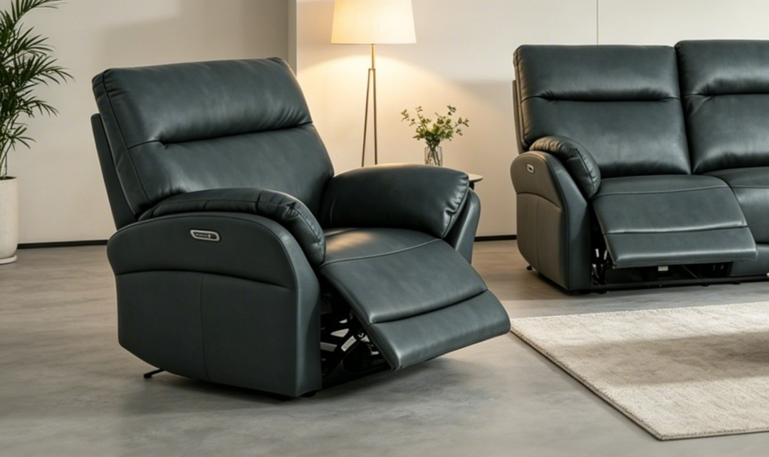 Klaussner Ravello Leather Reclining Chair with USB Port