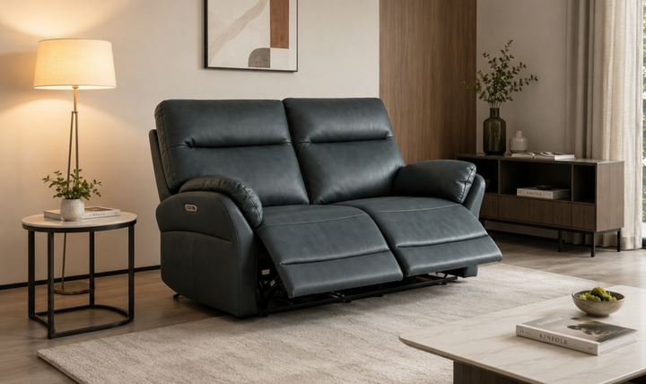 Klaussner Ravello Leather Reclining Loveseat with USB Port-Jennifer Furniture