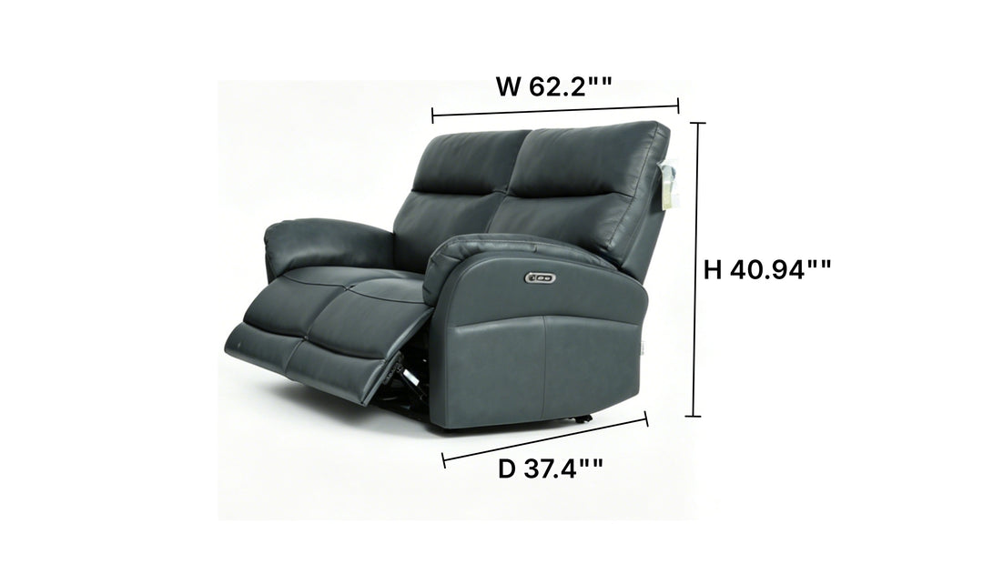 Klaussner Ravello Leather Reclining Loveseat with USB Port-Jennifer Furniture