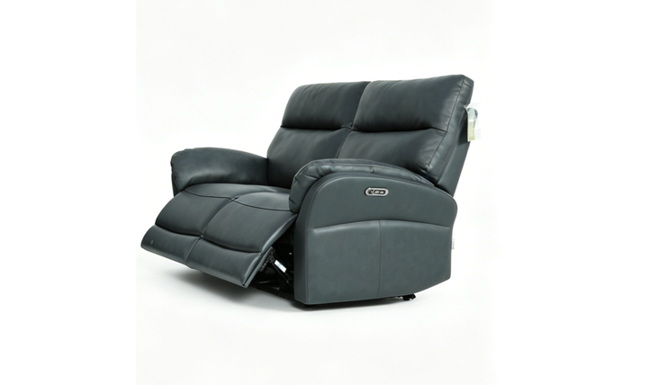 Klaussner Ravello Leather Reclining Loveseat with USB Port-Jennifer Furniture