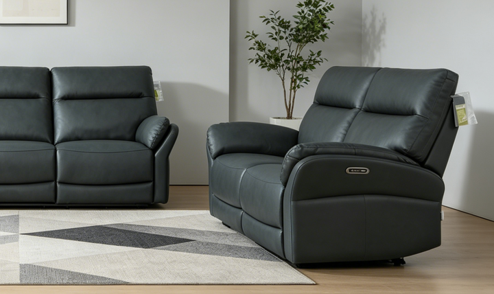 Klaussner Ravello Leather Reclining Loveseat with USB Port-Jennifer Furniture