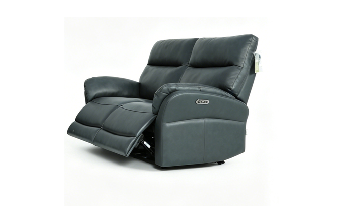 Klaussner Ravello Leather Reclining Loveseat with USB Port-Jennifer Furniture